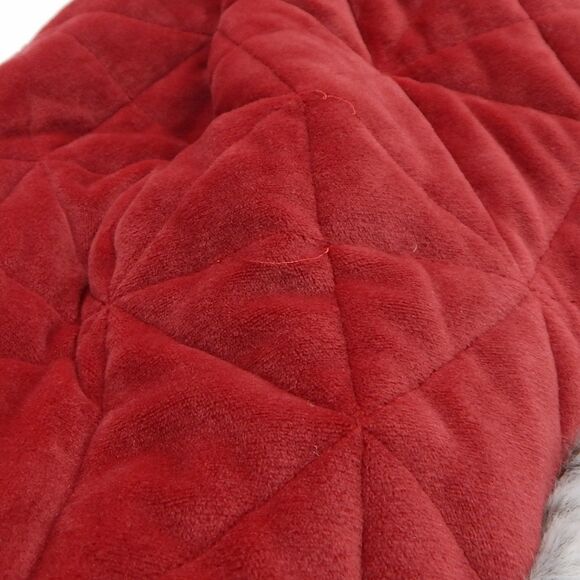 Koolaburra UGG Jasper Christmas Tree Skirt 54" Red Quilted Faux Fur Holidays - Picture 8 of 8